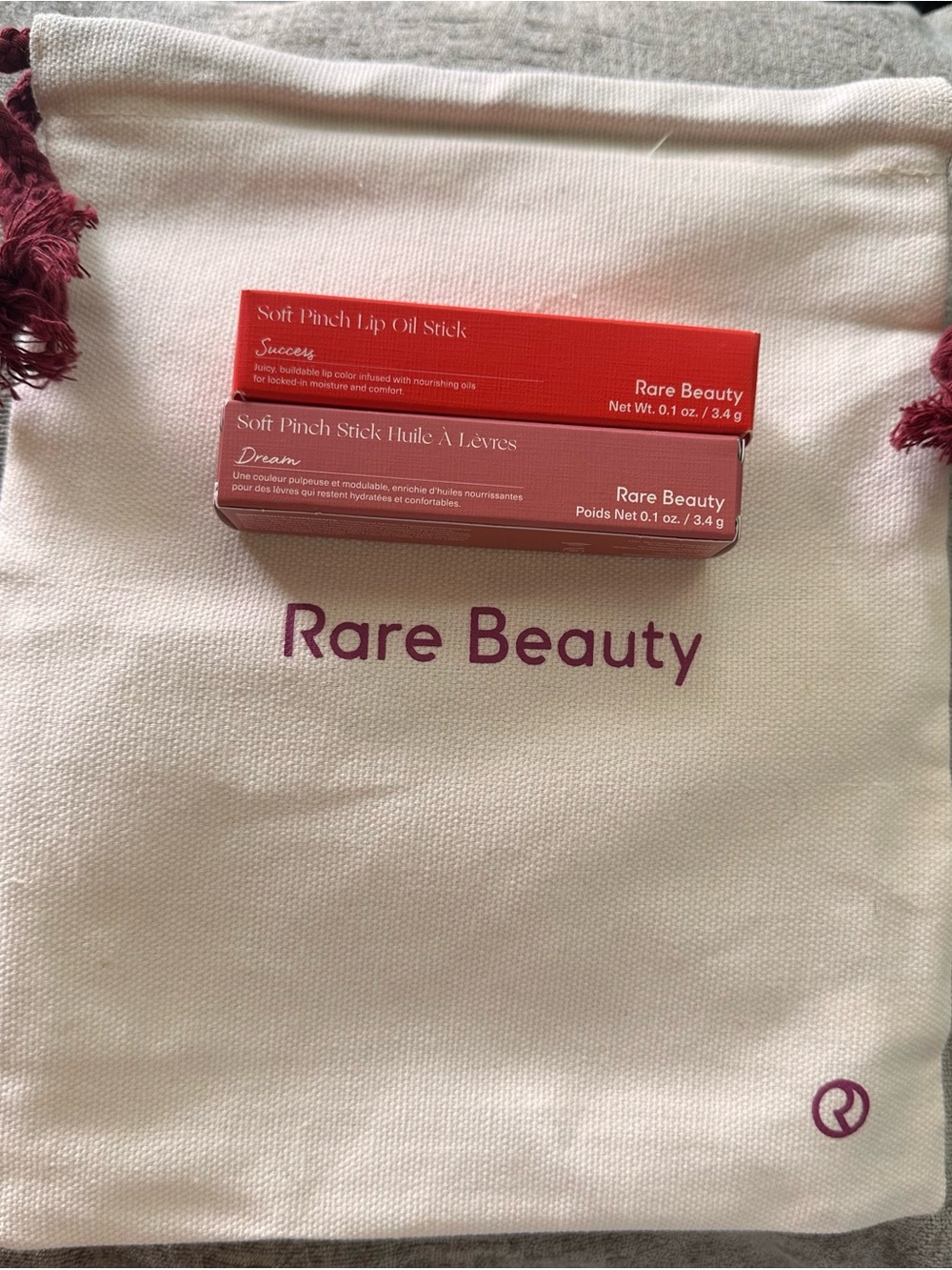 Rare Beauty Soft Pinch Lip Oil Stick Duo — Red & Deep Rose